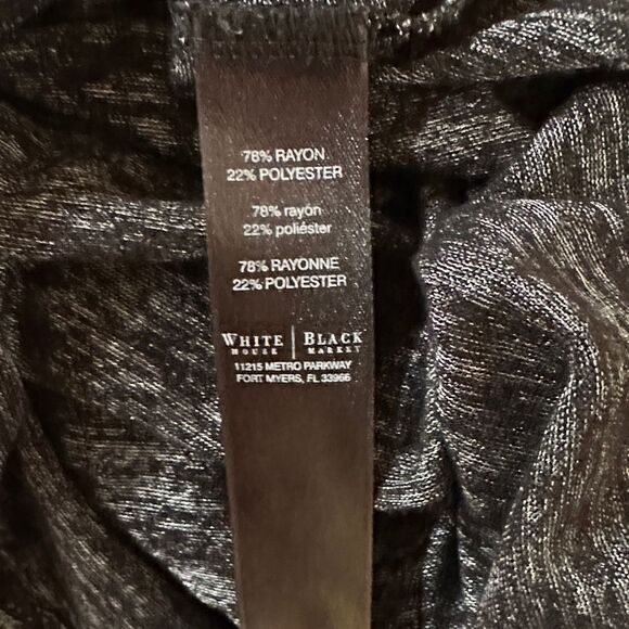WHBM Black/Silver Long Sleeve Top Size XS - Picture 9 of 9